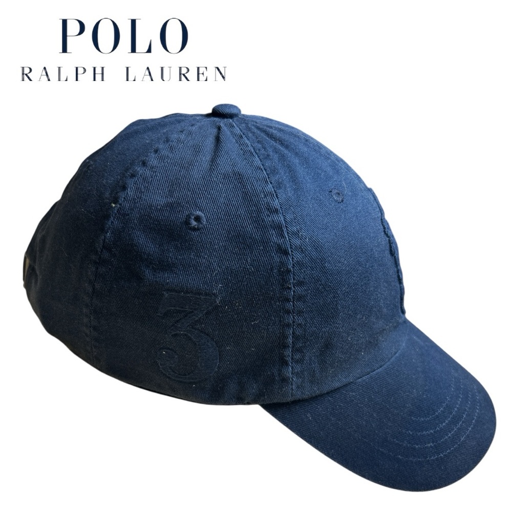 Polo Ralph Lauren VINTAGE Y2K #3 Navy Blue‎ Adjustable Hat - Picture 3 of 5
